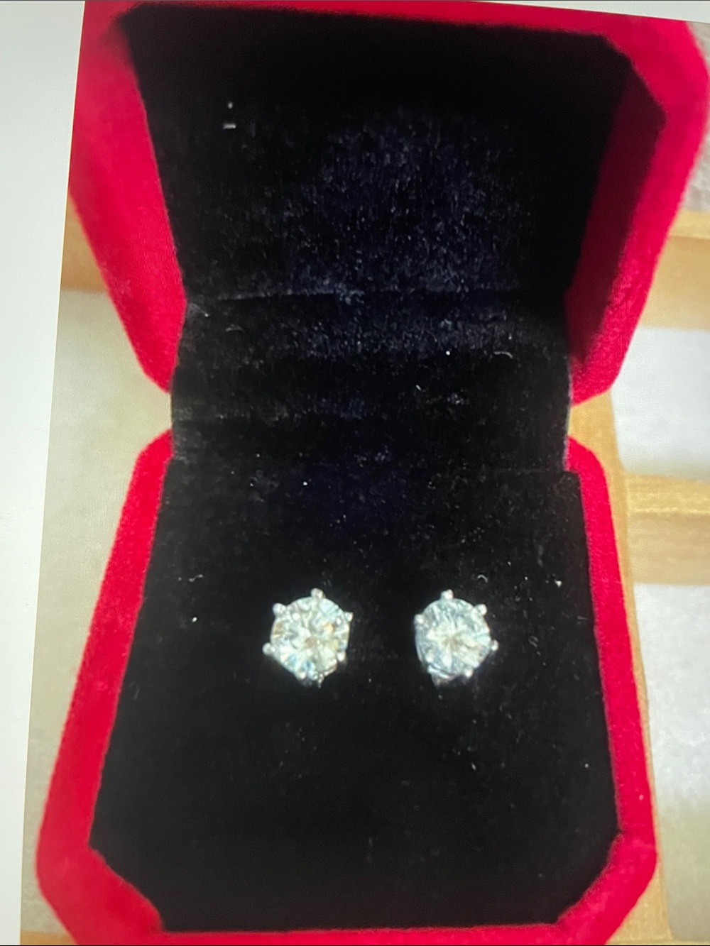 Classic Round Diamonds Stud Earrings set in 18k white gold over Sterling Silver